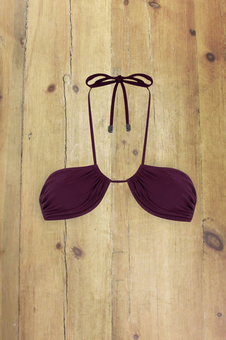 Venice Beach burgundy string bikini top