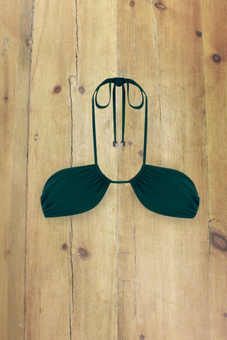 Venice Beach dark green string bikini top